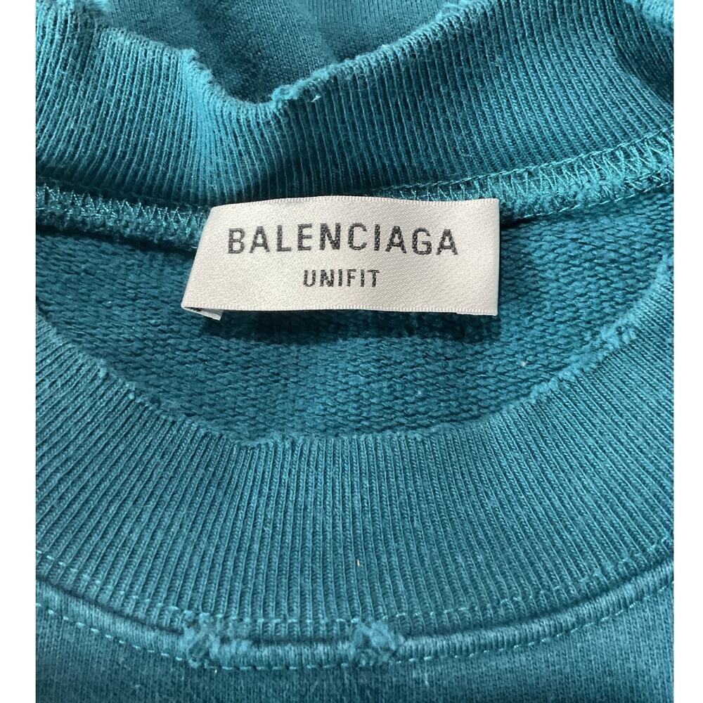 Balenciaga Classic Teal Crewneck Sweatshirt Size S - Picture 4 of 6
